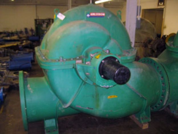 Picture of Sulzer ZPP Fan Pump.  Size 52-600 Split Case Pump Stainless Steel Casing an